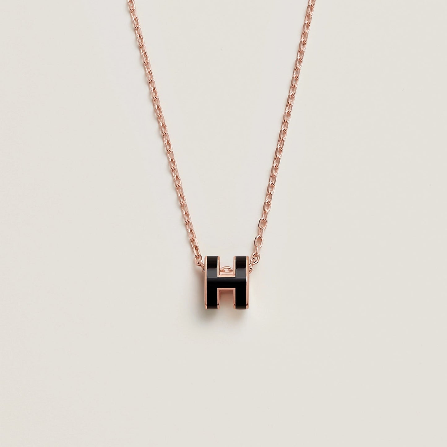 HERMES Rose Gold Pop H Necklace Metal(Many)